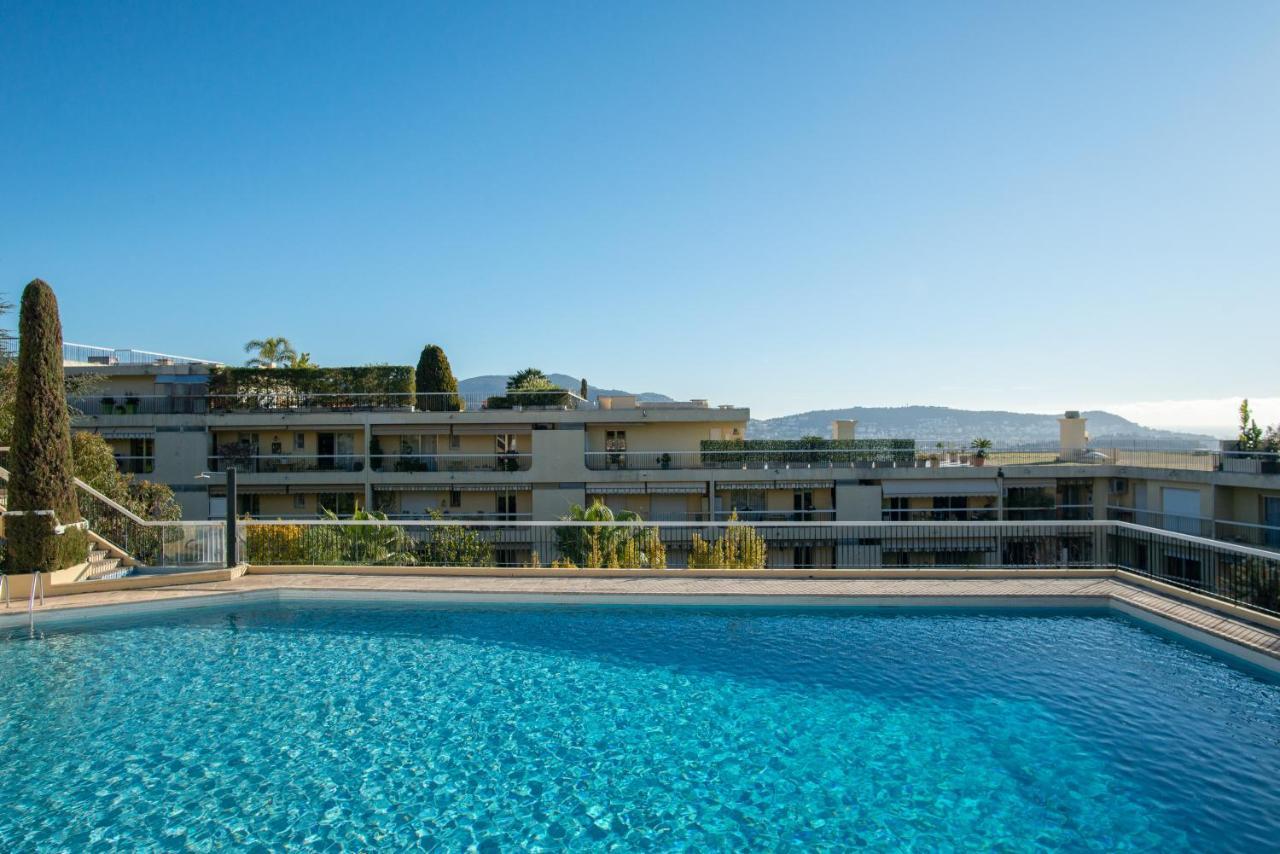 3 Pieces Vue Mer Et Piscine Quartier Parc Imperial Nice Exteriör bild